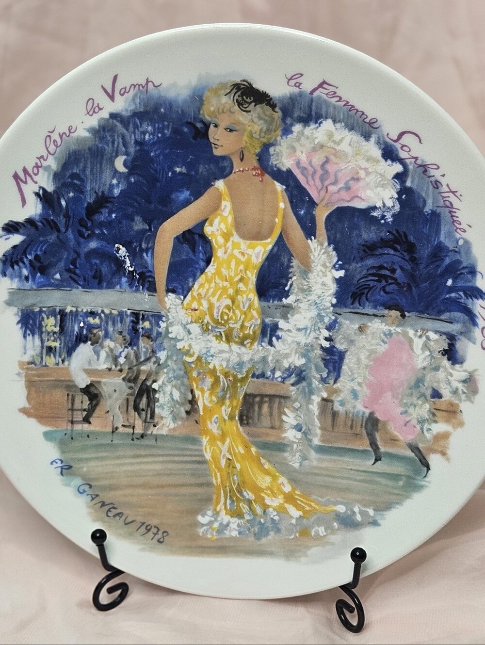 Limoges Plate – “Marlène la Vamp” (1935) – Les Femmes du Siècle – D’Arceau